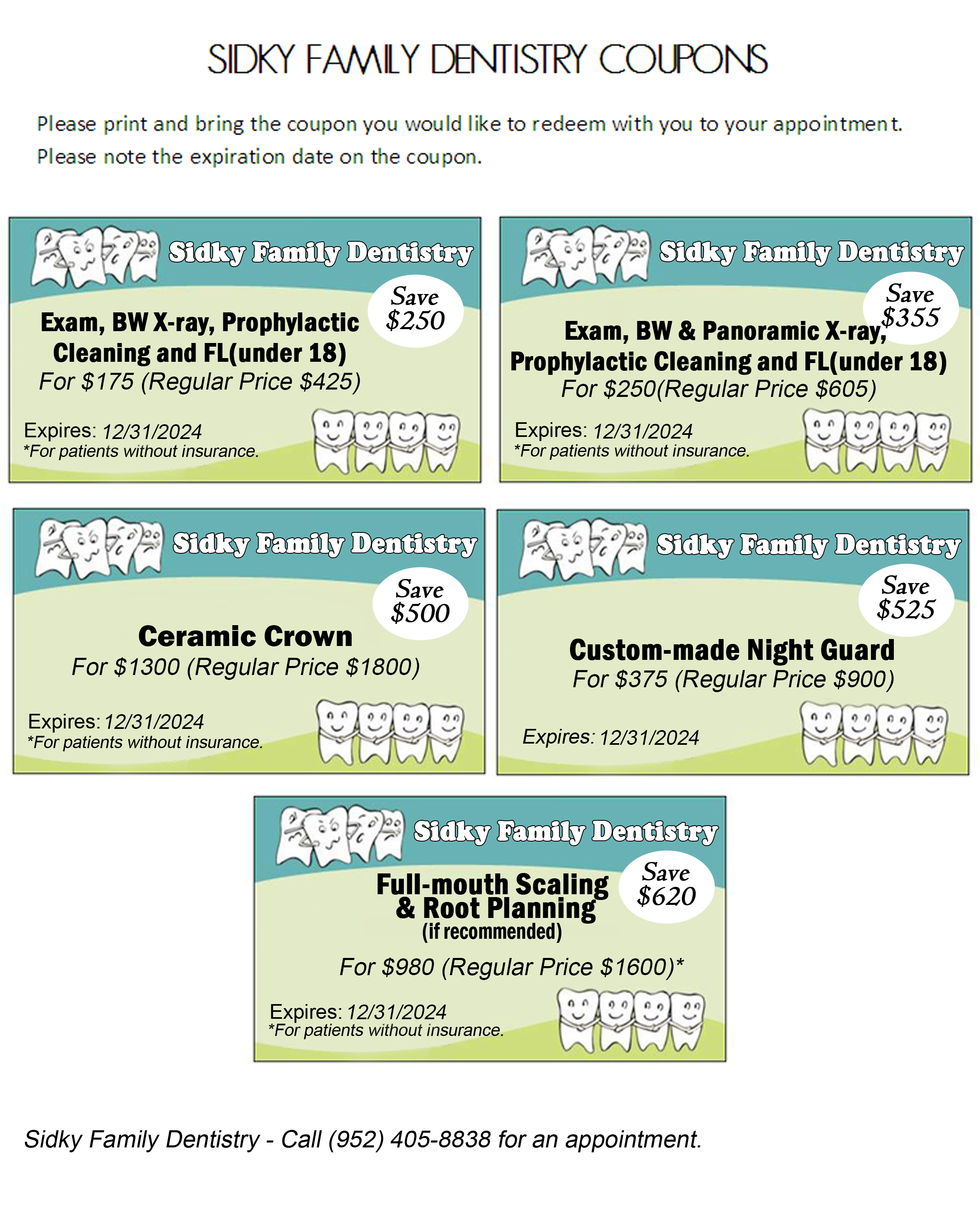 Print this page to get discounts on our services.